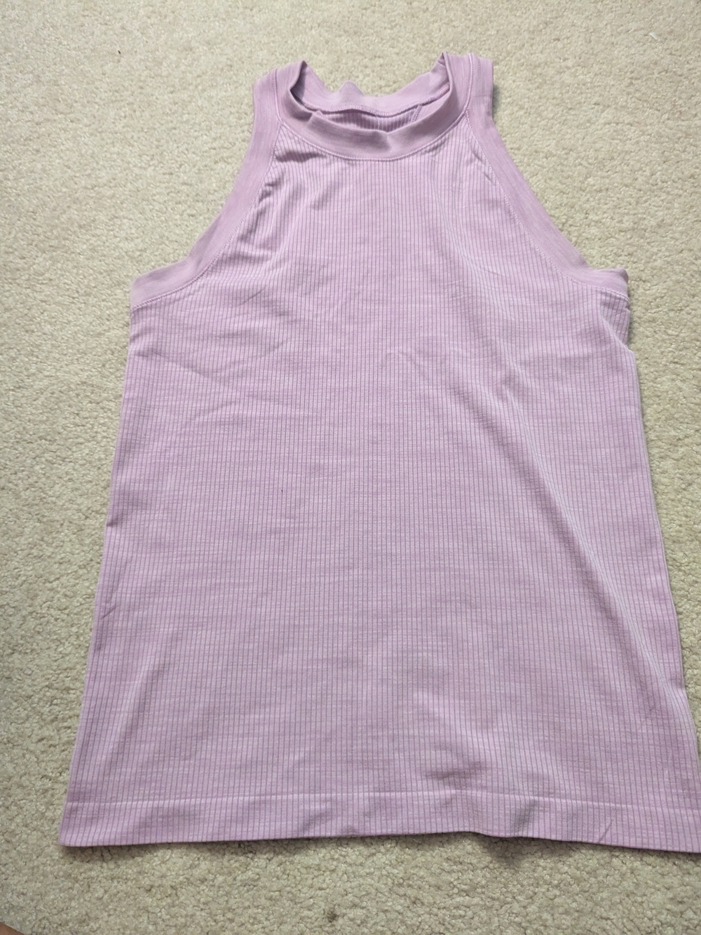 Ladies Sleeveless Ribbed Tank Top - Lilac, Athleta